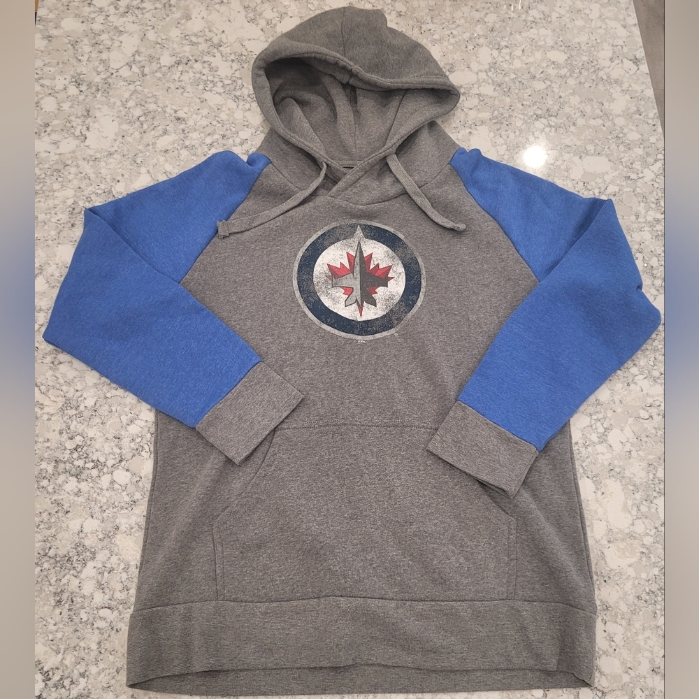 Winnipeg Jets Hoodie With Distressed Logo Women's XL For Hockey Fans